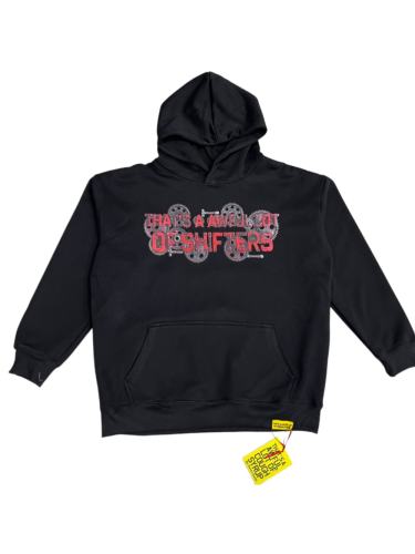 Red Rust Mechanic Gear Overlay Text Slogan Back Vertical Stacked Metal Bolt Letter Print Fleece Hoodie 29355902