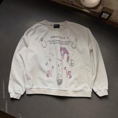 ERD Crewneck Emmanuelle IV Purple Print Distressed Grunge Sweatshirt