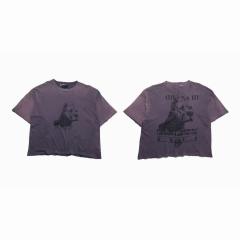 ERD Enfants Riches Déprimés Purple Vintage Washed Tee Pitbull Dog Portrait Distressed Grunge T-Shirt