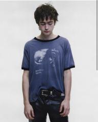 ERD Enfants Riches Déprimés Grey Vintage Ringer Tee Porcelain Ullach Skull Graphic Gothic Streetwear Tee