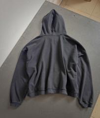 ERD Distressed Black Cropped Zip Hoodie ERD Embroidered Logo Hoodie