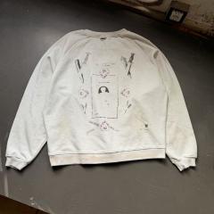 ERD Crewneck Emmanuelle IV Purple Print Distressed Grunge Sweatshirt