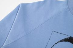 ERD Light Blue Raglan Crewneck Pullover ERD Nun Sketch Portrait Graphic Vintage Sweatshirt