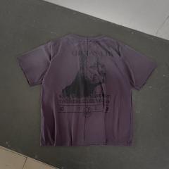ERD Enfants Riches Déprimés Purple Vintage Washed Tee Pitbull Dog Portrait Distressed Grunge T-Shirt