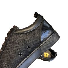 1:1 quality version 27872523 Black Mesh Heel Leather Low Top Shoes