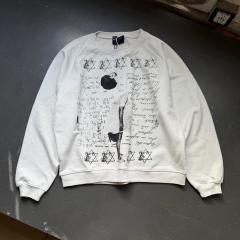 ERD Vintage Crewneck Hexagram Collage Print Grunge Gothic Sweatshirt