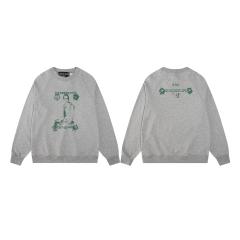 ERD Heather Grey Raglan Crewneck Pullover ERD Figure Graphic "The Dream That Don’t Go Away" Sweatshirt