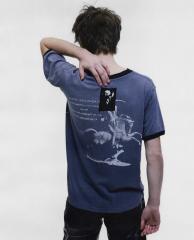 ERD Enfants Riches Déprimés Grey Vintage Ringer Tee Porcelain Ullach Skull Graphic Gothic Streetwear Tee