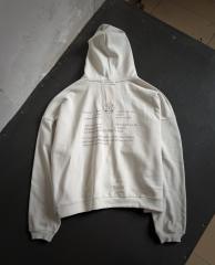 ERD Cream Cropped Zip-Up Hoodie I Still Have Hope Graphic Cross Print Streetwear Jacket