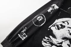 ERD Vintage Washed Black Long Sleeve T-Shirt Saint Teresa Statue Graphic French Text