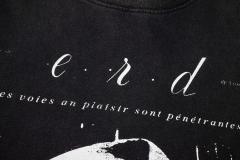 ERD Vintage Washed Black Long Sleeve T-Shirt Saint Teresa Statue Graphic French Text