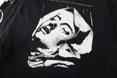 ERD Vintage Washed Black Long Sleeve T-Shirt Saint Teresa Statue Graphic French Text