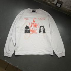 ERD Vintage Long Sleeve Tee ENFANTS Portrait Graphic Retro Grunge Streetwear Long Sleeve T-Shirt