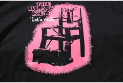 Grunge Rock Streetwear Double Sided Pink Chair Sketch Graphic Back Gold Overlap Letter Slogan Print Oversized Washed Cotton Tee 29358829