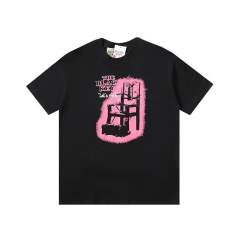 Grunge Rock Streetwear Double Sided Pink Chair Sketch Graphic Back Gold Overlap Letter Slogan Print Oversized Washed Cotton Tee 29358829