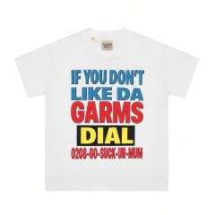 American Retro Casual Dual Front Multi Tone Block Slogan Back Layered Word Graphic Cotton Tee 29358823