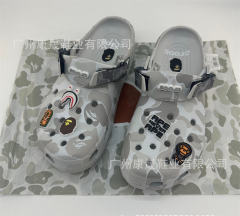 Bape x Crocs Clogs Camo Sandals Men Women Size 4-11 Gray