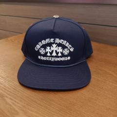 Chrome Navy Hollywood Cross Embroidered Snapback Hat