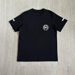 1:1 Top Quality CH Black Tee Circle Lady Gothic Logo Print