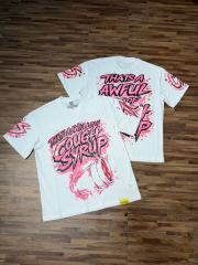 Cough Syrup Pink Splatter Graffiti Cup Front Back Double Sided Print Tee 2 colors 29290023