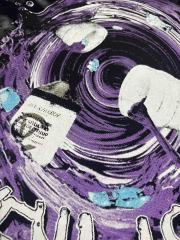 Cough Syrup Trippy Purple Liquid Splash Vortex Graphic Two Sided Print Black Spiral Tie Dye Unisex Tee 29303783
