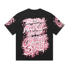 Cough Syrup Pink Splatter Graffiti Cup Front Back Double Sided Print Tee 2 colors 29290023