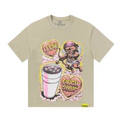 Cough Syrup Comic Cupid Heart Element Front Back Drip Text Slogan Printed Tee 29290026