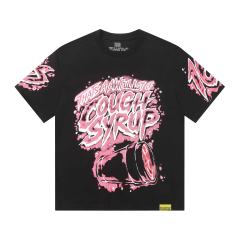 Cough Syrup Pink Splatter Graffiti Cup Front Back Double Sided Print Tee 2 colors 29290023