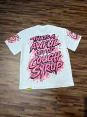 Cough Syrup Pink Splatter Graffiti Cup Front Back Double Sided Print Tee 2 colors 29290023