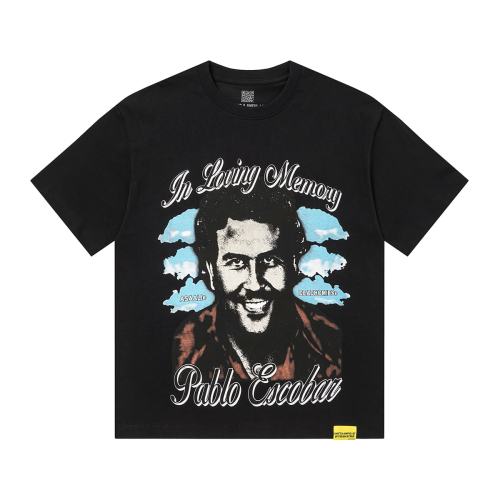 Cough Syrup Asaali In Loving Memory Letter Pablo Escobar Face Print Birth Death Year Gun Handcuff Oversized Tee 29288692