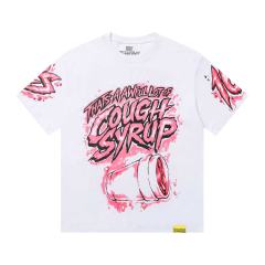 Cough Syrup Pink Splatter Graffiti Cup Front Back Double Sided Print Tee 2 colors 29290023