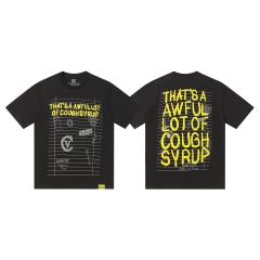 Cough Syrup Grunge Streetwear Notebook Scribble Letter Double Side Print Tee 2 colors 29302356