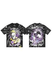 Cough Syrup Trippy Purple Liquid Splash Vortex Graphic Two Sided Print Black Spiral Tie Dye Unisex Tee 29303783