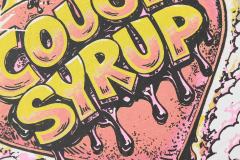Cough Syrup Comic Cupid Heart Element Front Back Drip Text Slogan Printed Tee 29290026