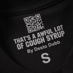 Cough Syrup Unique Aesthetic Figure Constructed Letter Front Back Printed Tee 2 colors 29290006