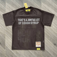 1:1 Top Quality That's A Awful Lot of Cough Syrup Letter Printed Mesh Breathable Short Sleeve Tee