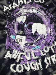 Cough Syrup Trippy Purple Liquid Splash Vortex Graphic Two Sided Print Black Spiral Tie Dye Unisex Tee 29303783
