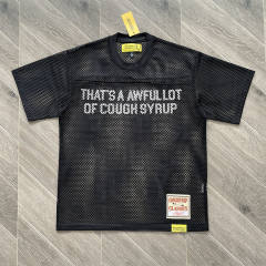 1:1 Top Quality That's A Awful Lot of Cough Syrup Letter Printed Mesh Breathable Short Sleeve Tee