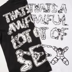 Cough Syrup Unique Aesthetic Figure Constructed Letter Front Back Printed Tee 2 colors 29290006