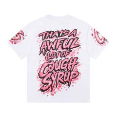 Cough Syrup Pink Splatter Graffiti Cup Front Back Double Sided Print Tee 2 colors 29290023