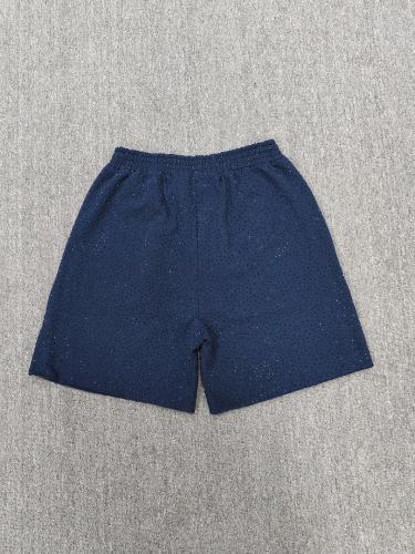 Black White Outline Arch Sp5der Raw Edge Sweat Shorts