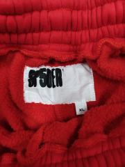 Red Yellow Reverse Arch Raw Hem Sweat Shorts