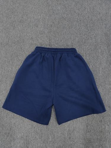 Navy Light Pink Foam Star Raw Hem Sweat Shorts