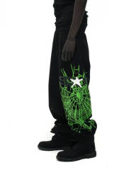 1:1 Quality Green Spider Web Printed Hoodie & Pants Set