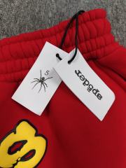 Red Yellow Reverse Arch Raw Hem Sweat Shorts