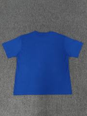 1:1 Top Quality Royal Blue Yellow Foam Tone-On-Tone Spider Web Short Sleeve T-Shirt
