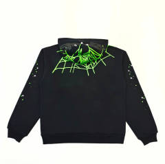 1:1 Quality Green Spider Web Printed Hoodie & Pants Set