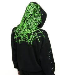 1:1 Quality Green Spider Web Printed Hoodie & Pants Set