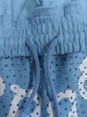 Blue All Over Mini Rhinestone Shorts