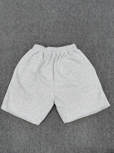 Heather Grey Pink Outline Star Raw Hem Sweat Shorts